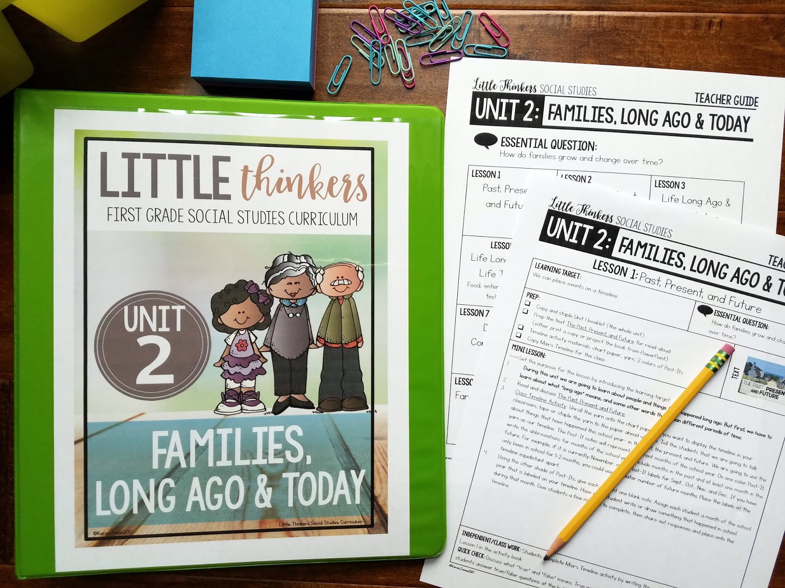 Little Thinkers FIRST GRADE Unit 2 Families, Long Ago & Today! Mrs